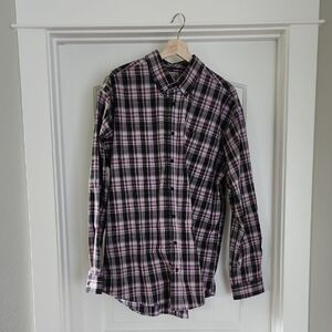 Cinch Black and Pink Casual Button Down Shirt